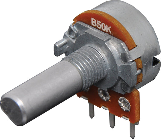 Potentiometer 50k Lin D Shaft 16mm Single Horizontal PCB R2245