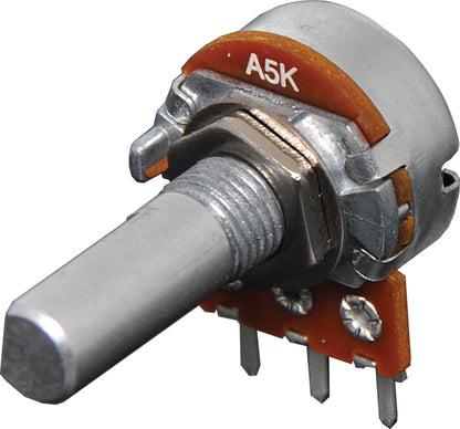 Potentiometer 5k Log D Shaft 16mm Single Horizontal PCB R2252