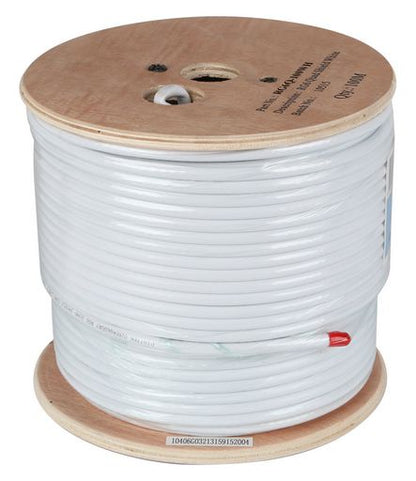Cable Coax 75r Rg6 Daul Shield White RG6/100W