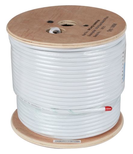 Cable Coax 75r Rg6 Daul Shield White RG6/100W