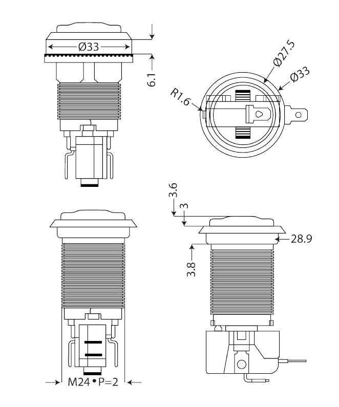 Arduino Arcade Style Momentary LED Illuminated Switch Yellow S0913