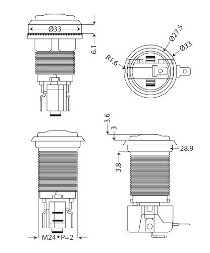 Arduino Arcade Style Momentary LED Illuminated Switch Yellow S0913