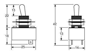 Toggle Switch SPST 2A S1040