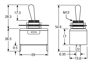 Toggle Switch SPST 10A Heavy Duty S1042