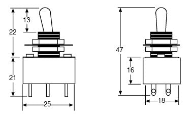 Toggle Switch DPDT 3A S1050