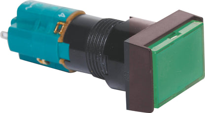 Push Button Switch DPST Alt. Green Illuminated Solder Tail S1722
