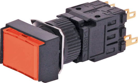 Push Button Switch 4PST Alternate Illuminated Solder Tail Red S1730A