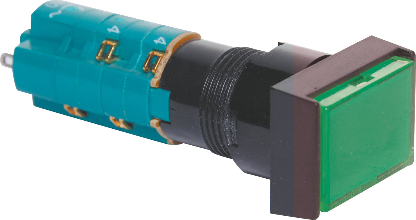 Push Button Switch 4PST Alt. Illuminated Solder Tail Green S1732