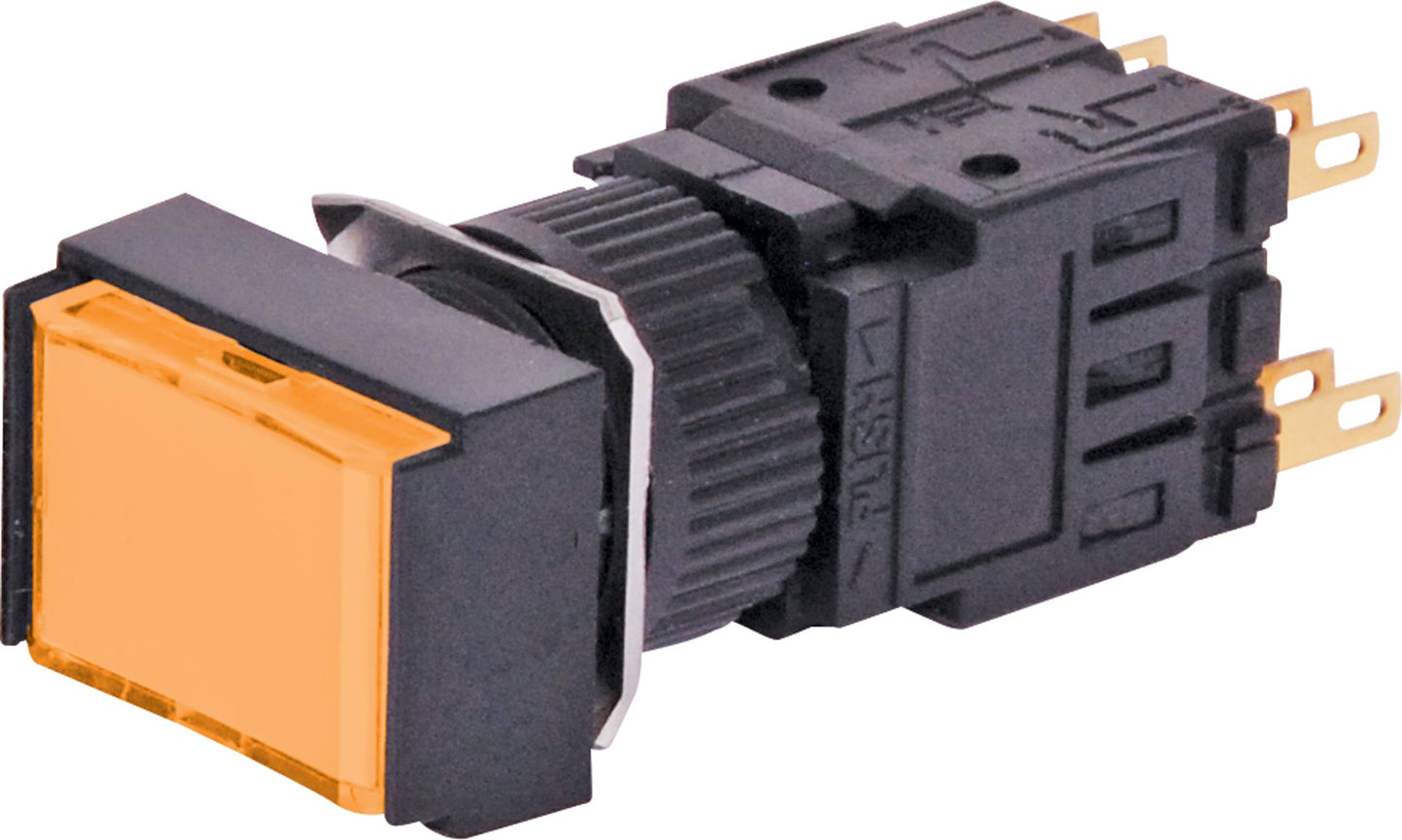 Push Button Switch 4PST Alternate Illuminated Solder Tail Orange S1734A