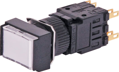 Push Button Switch 4PST Alternate Illuminated Solder Tail White S1736A