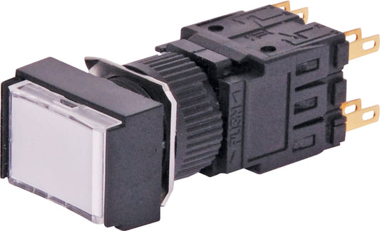 Push Button Switch 4PST Alternate Illuminated Solder Tail White S1736A