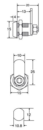 Key Switche 11mm 1001 Tubular Keyed Cam Lock S2541