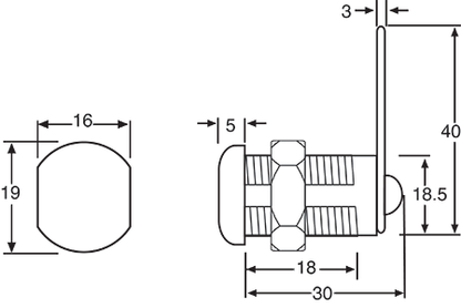 Key Switch 22mm 8004 Key Cam Lock S2560