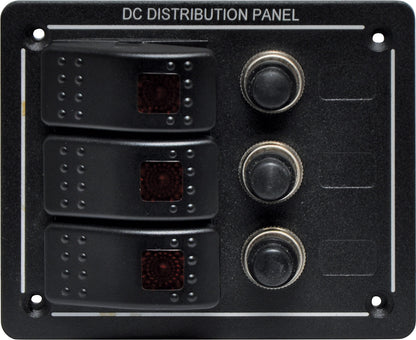 Rocker Switch 3 Way Switch Panel With Breakers S2750