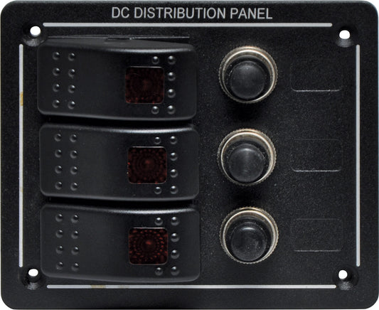 Rocker Switch 3 Way Switch Panel With Breakers S2750