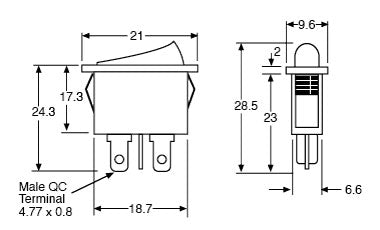 Switch Mini Rocker 6a@250v S3202