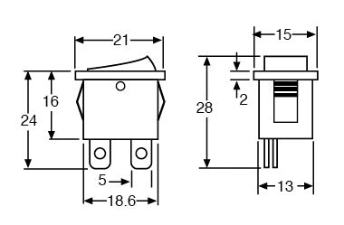 Switch Mini Rocker SPST S3210