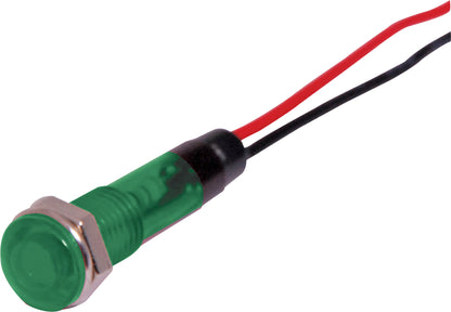 LEDs With Bezel Panel Mount 12V DC Green S4028