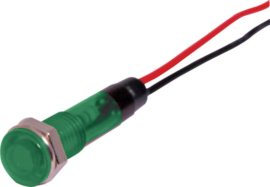 LEDs With Bezel Panel Mount 12V DC Green S4028