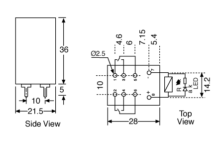 Relay 10A 12VDC DPDT PCB Mount S4311