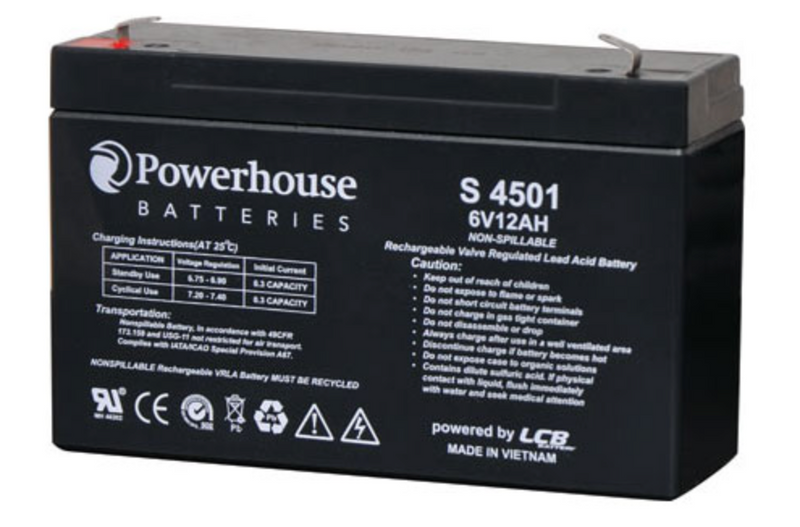 Sealed Lead Acid (SLA) Battery 6V 12Ah 4.8mm/F1 S4501