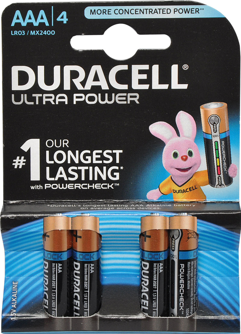 Battery AAA Duracell Ultra Alkaline Battery 4pk S4911A