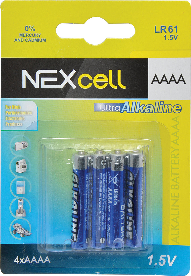 Battery AAAA Nexcell Mercury Free Battery 4pk S4954B