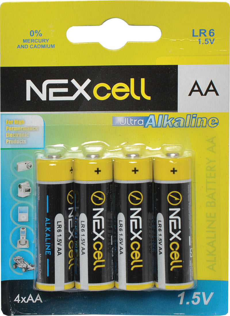 Batteries AA Nexcell Mercury Free Alkaline 4pk S4955B