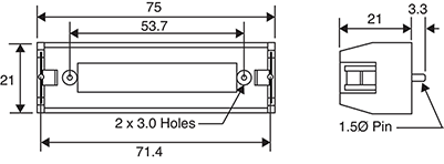 Battery Holder Single 18650 PCB Square S5037