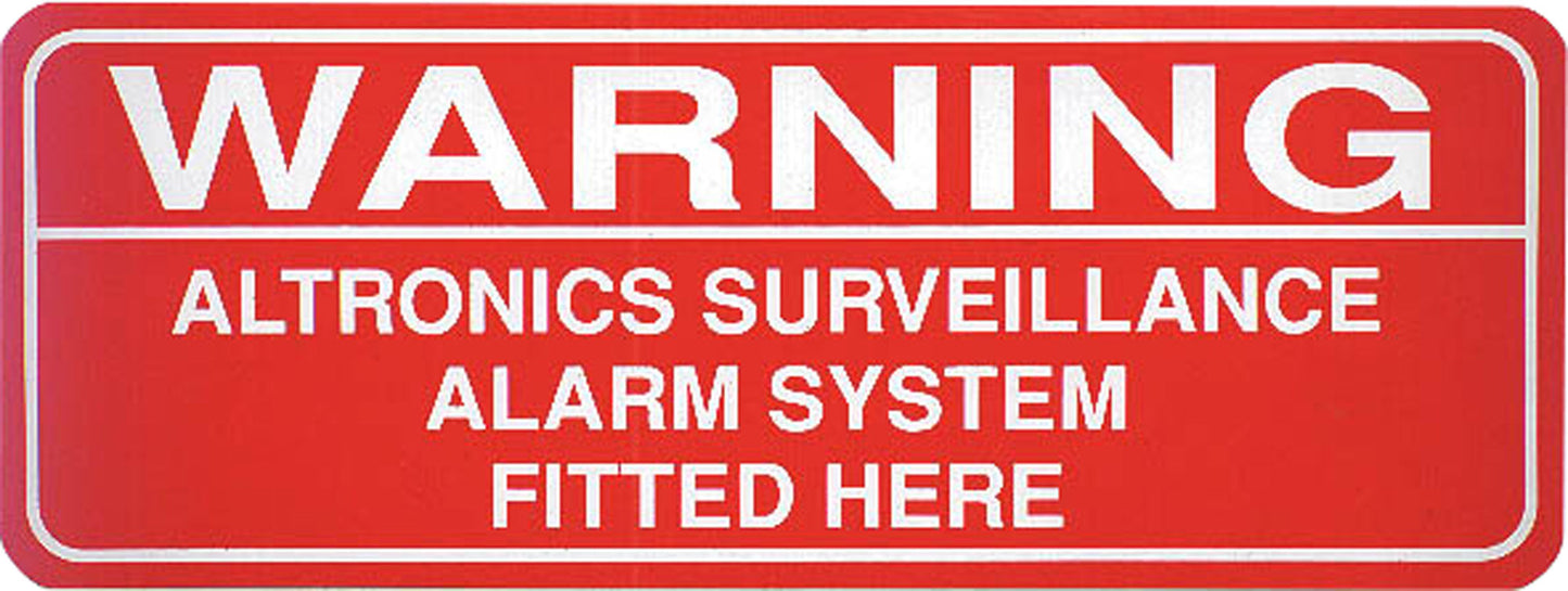 Alarm Accessories Large Alarm Warning Sticker S5400
