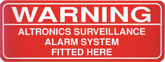 Alarm Accessories Large Alarm Warning Sticker S5400