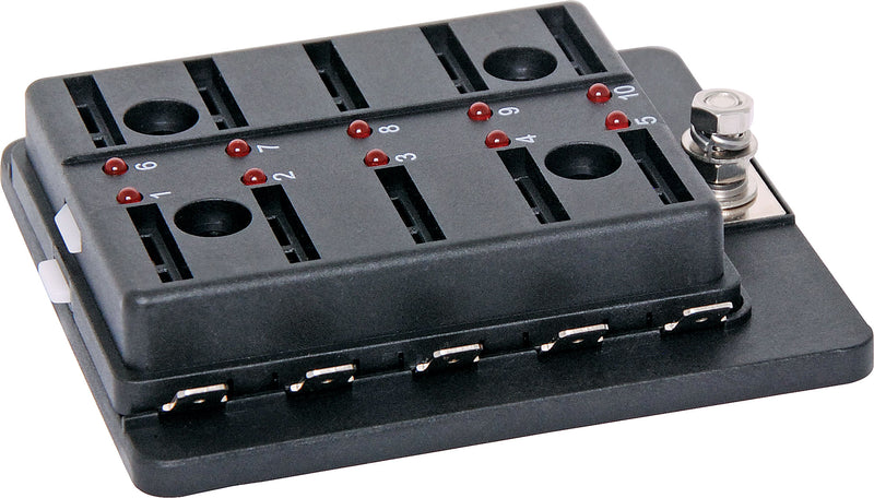 Blade Fuse Block Panel With LED 10 Fuse S6034