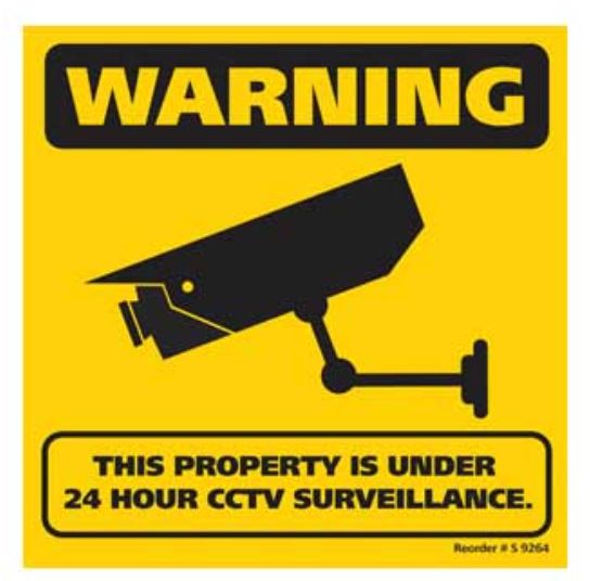 CCTV Surveillance Corflute Sign 300x300mm S9264