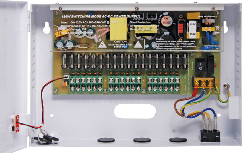 CCTV Power Supply 15A 18 Way 12V DC S9752A