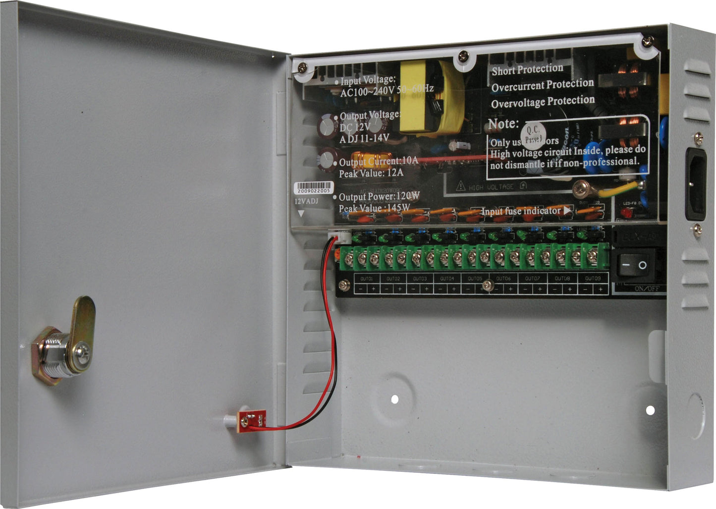 CCTV Power Supply 7.5A 9 Way 12V DC S9753B
