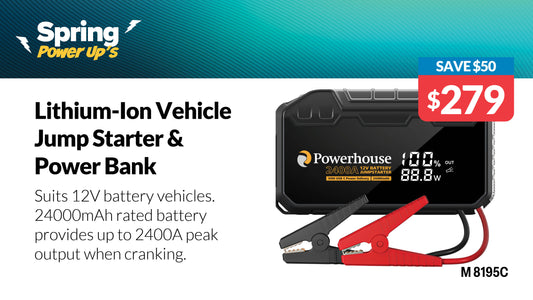 Battery Charger 24000mAh 2400A Lithium Vehicle Battery Jumpstarter Pack M8195C
