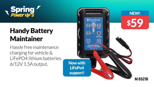 Battery Maintenance Charger 6v/12v 1.5a AGM/lithium M8521B