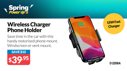 Phone Car Mount Qi Wireless 15W Charging Auto Sensing D2208A