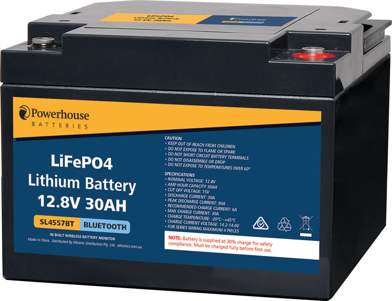 Battery 12v 30ah Lithium Lifepo4 Battery M6/f8 With Bluetooth SL4557BT