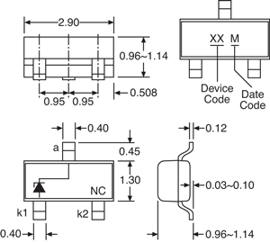 Diode 5.2V BZX84-C5V6 SOT-23 Zener Diode Reel 3k Y0313A