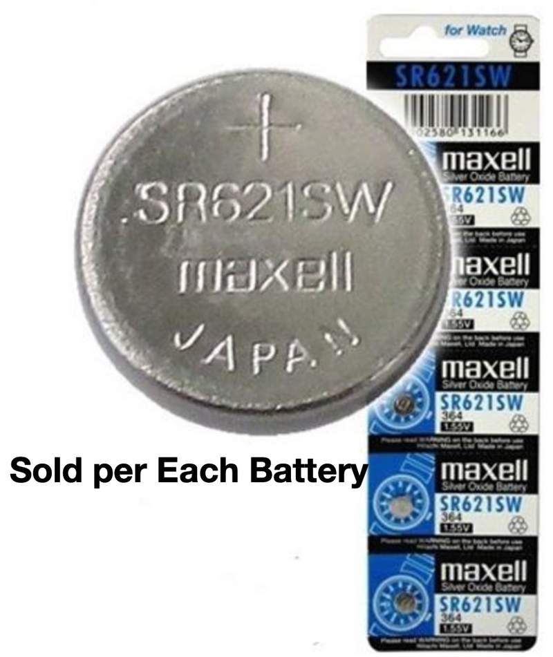 Maxell Button Cell Battery 364 SR621 Silver Oxide 1.5v Sold Each SR621SW-BP5