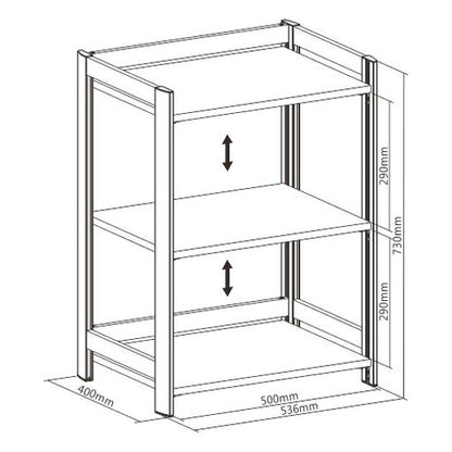 Prolink Shelf Stand 3 Tier 100kg/shelf 536w X 400d X 730h STAND730
