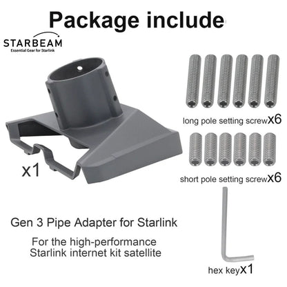 Starbeam Starlink Gen 3 Standard Aluminum Pole Adapter 25-48mm Pole SAT-SB-00083