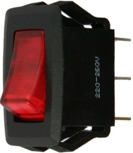 Rocker Switch SPST 240v 15a Illuminated Red SW3228