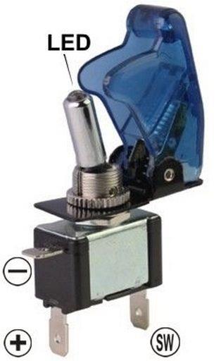 Switch Toggle 20a@12vdc SPST Red Led Missile Cover Included SW403RD