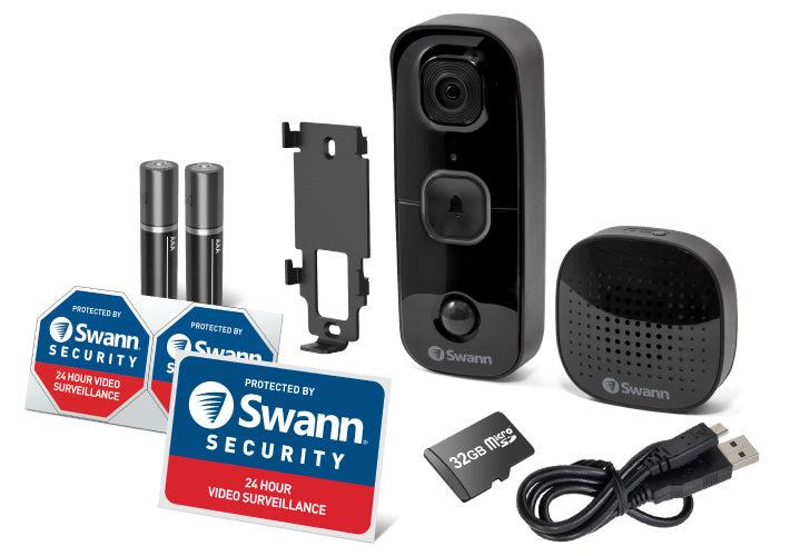Swann Buddy 1080P WiFi Video Doorbell Chime Kit Rechargeable SWIFI-BUDDY-GL