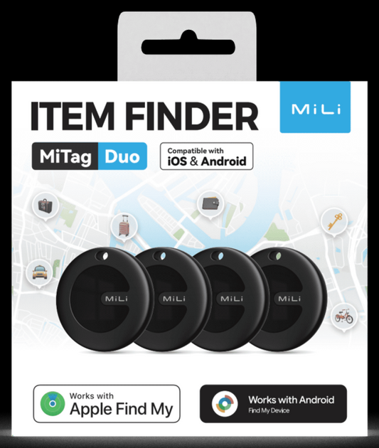 Mi Tag Duo Keyring Tracker Black 4 Pk HD-P16DB4
