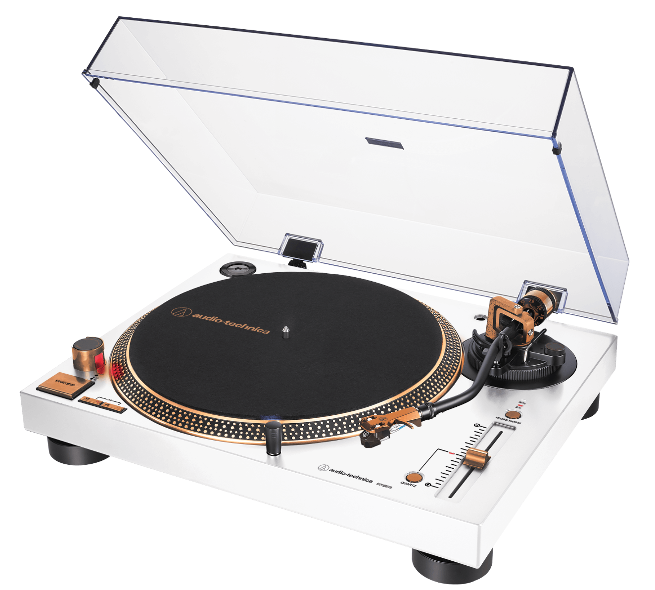 Audio Technica Turntable 33/45/78 Rpm Usb Bluetooth Direct Drive Manual White Bronze Lp120xbt-usb Wb