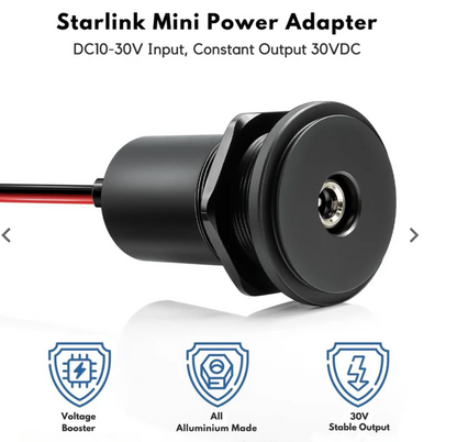 Starlink Mini Dc Power Socket 12-24v Input To 30v Output Surface Mount SL-WALL-PASS-30VDC