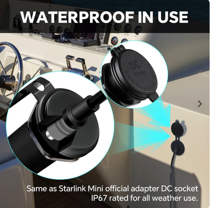 Starlink Mini 12/24v To 30vdc Caravan/canopy Waterproof Power Outlet TREK-SL-WALL-PASS-30VDC